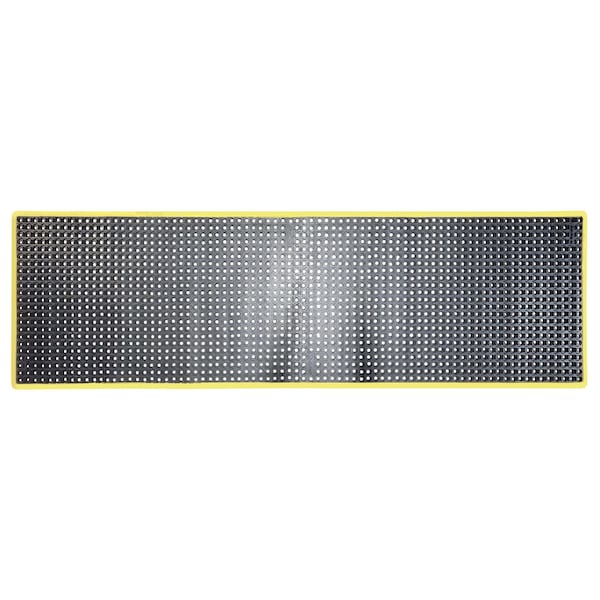 Rhino Mats K-Series Safety Tract Drainage Mat, Rubber, Drainage Holes, 3 ft W x 10 ft L, Black ST-36120BY - main